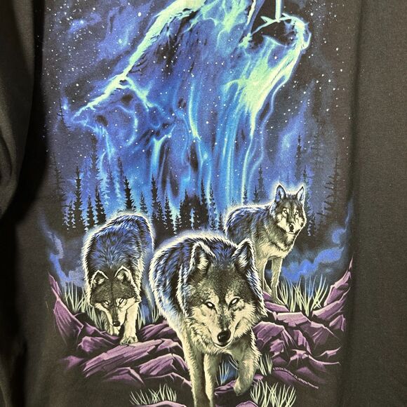 DOM Wolf Wolves Galaxy Space Graphic Shirt Men's Size 2XL NEW with Tags - Picture 6 of 6